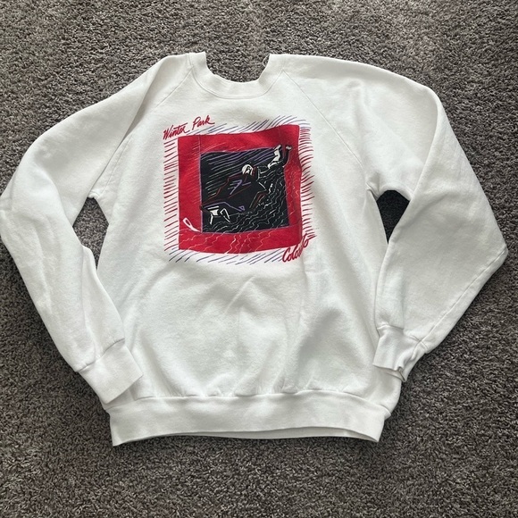 Sweaters - Vintage winter park, snowmobiling, crewneck sweatshirt